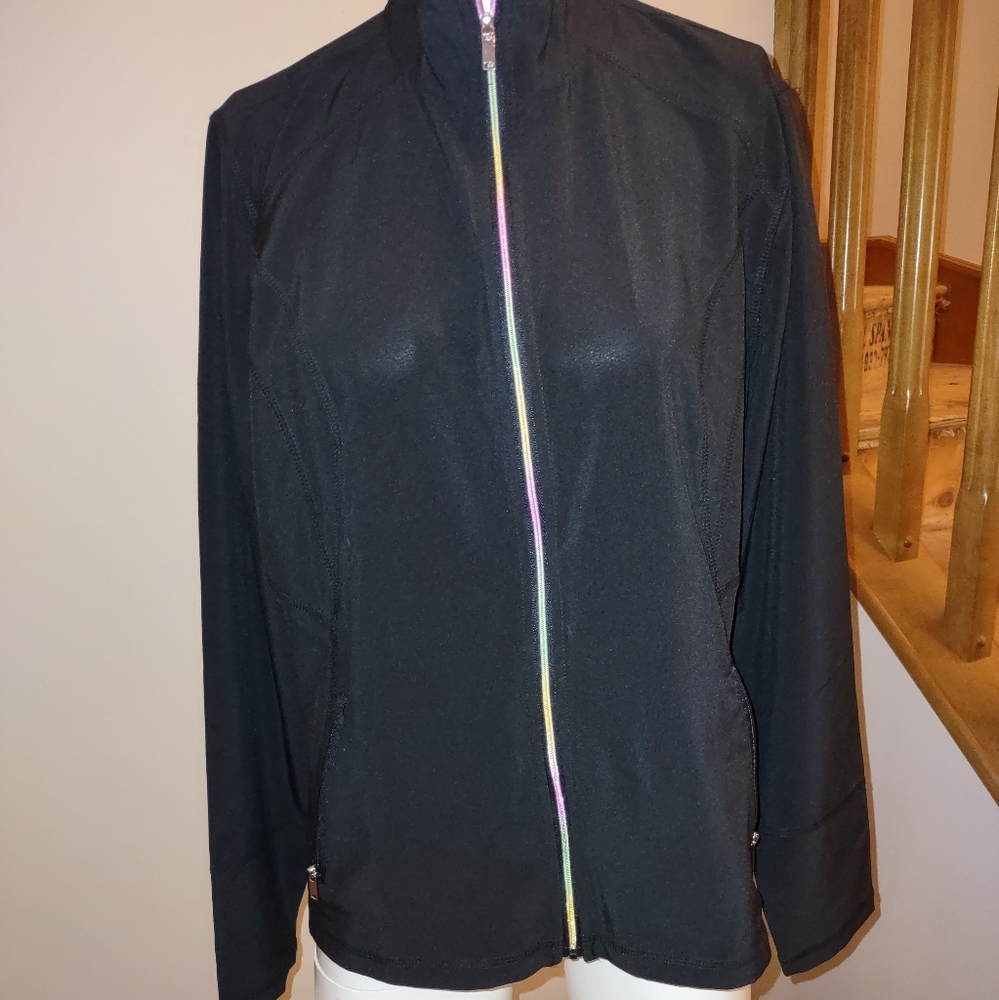 Scrubletics zip up with rainbow zipper
